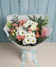 Букет цветов из:  Розы, Лизиантусы и Хризантемы в Добруни
