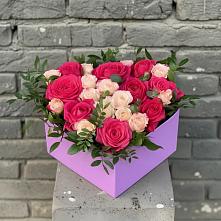 Цветочная композиция из Розы в коробке в Добруни