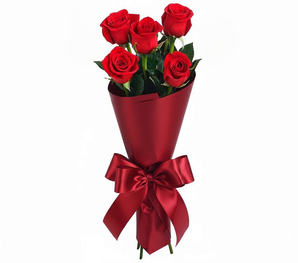 Букет 5 Красных роз Эдлесс Лав в Добруни