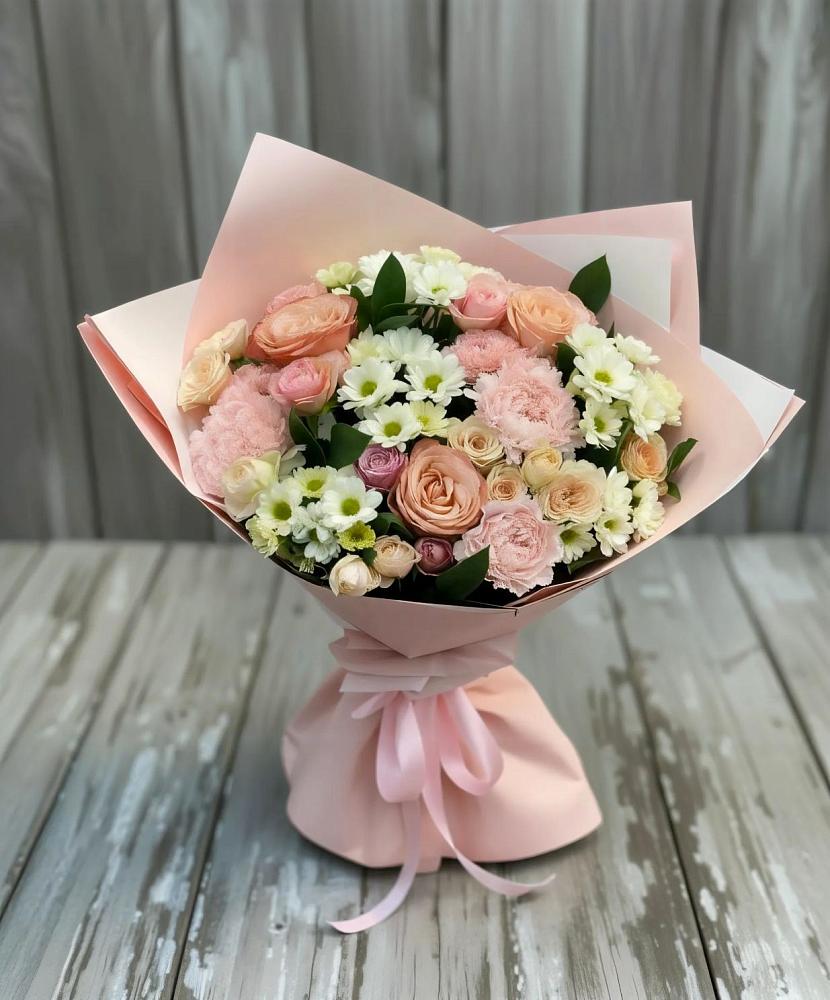 Букет цветов из: Гвоздики, Розы и Хризантемы в Добруни