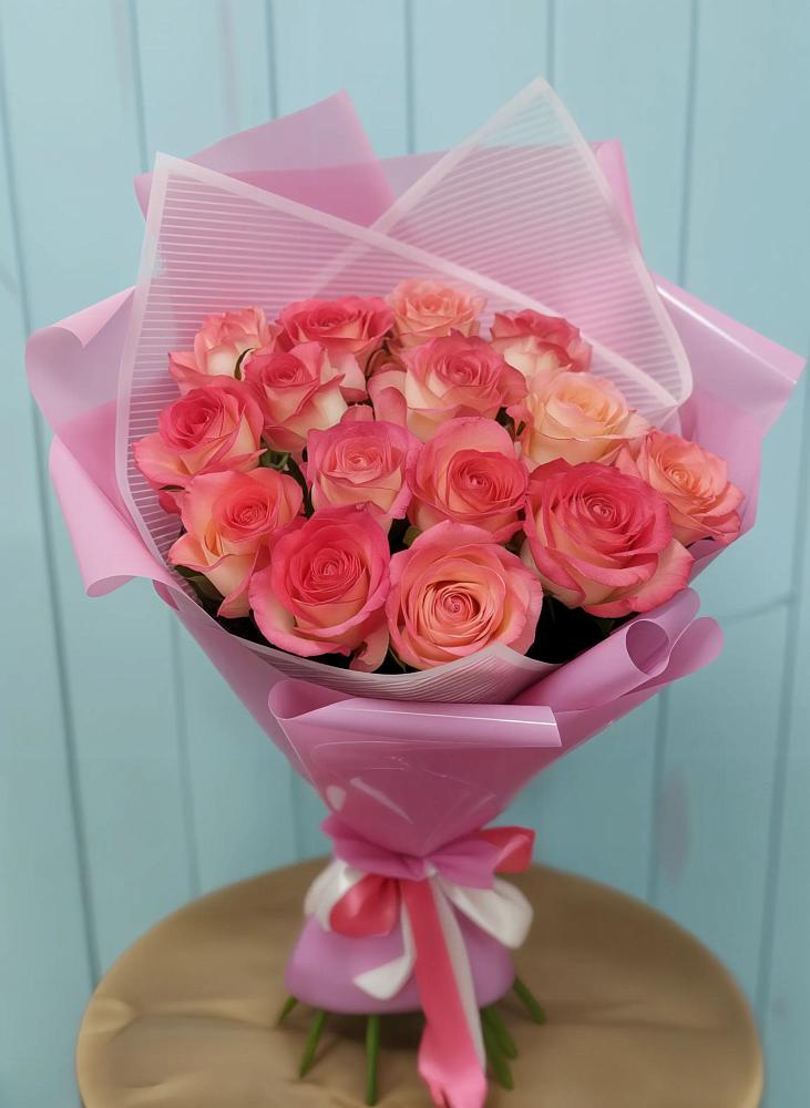 Букет 15 Розовых роз Равель в Добруни