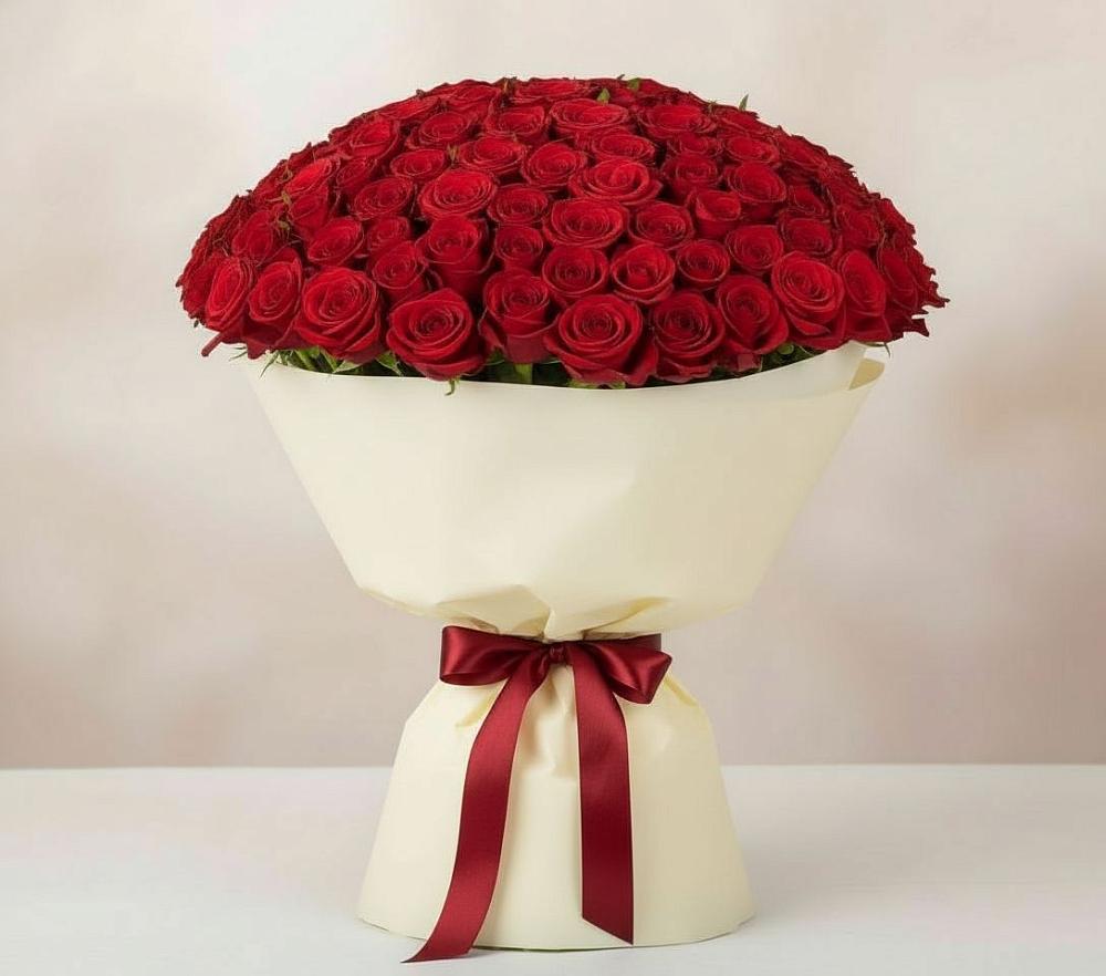 Букет 101 Красная роза Милано в Добруни
