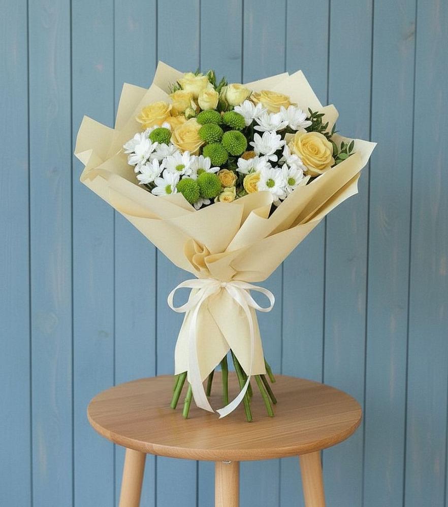 Букет цветов из: Хризантемы и Розы в Добруни