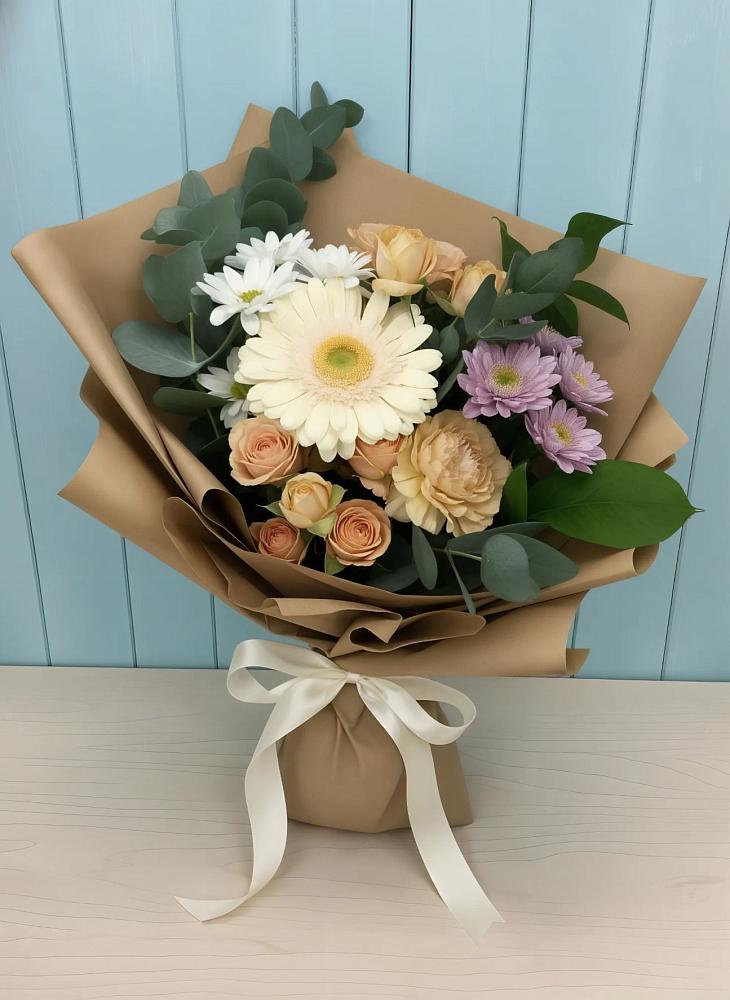 Букет цветов из: Герберы и Хризантемы в Добруни