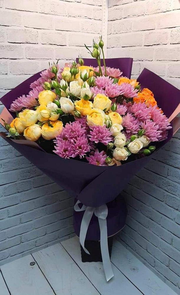 Букет цветов из: Хризантемы и Розы в Добруни