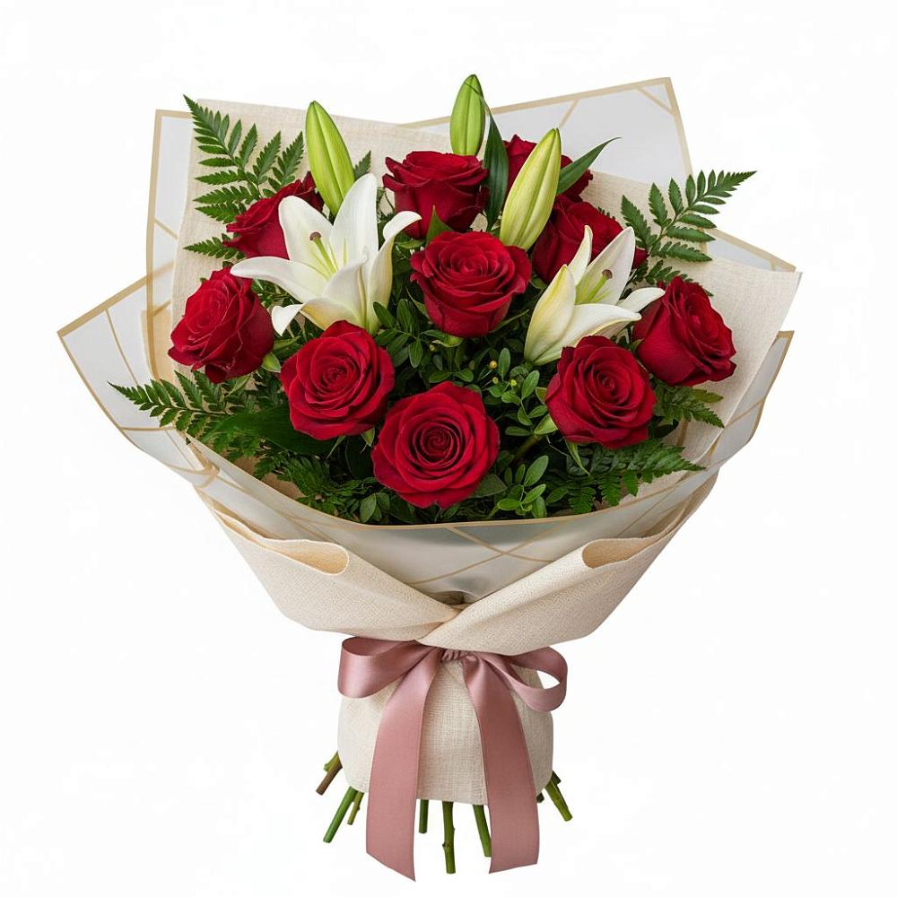 Букет цветов из: Лилии и Розы в Добруни