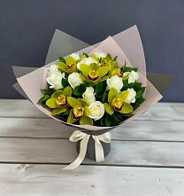 Букет цветов из:  Орхидеи и Розы в Добруни