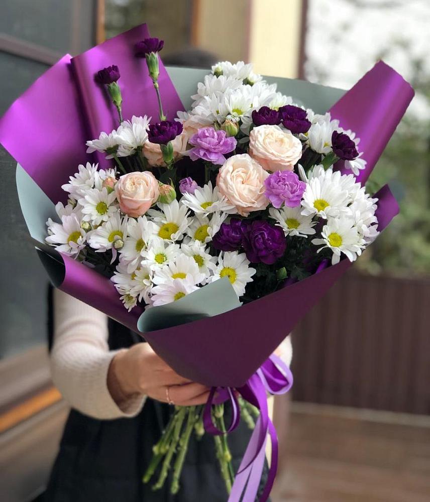 Букет цветов из: Хризантемы, Гвоздики и Розы в Добруни