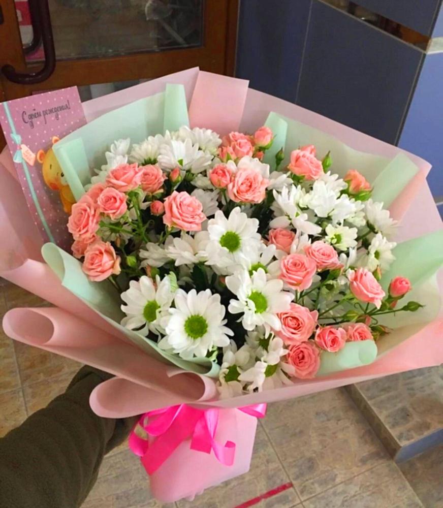 Букет цветов из: Розы и Хризантемы в Добруни