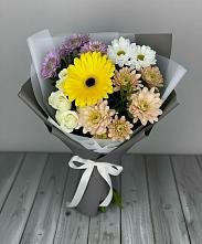 Букет цветов из:  Розы, Герберы и Хризантемы #REPLACE_PRED# Добруни