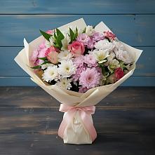 Букет цветов из:  Хризантемы, Альстромерии и Розы в Добруни