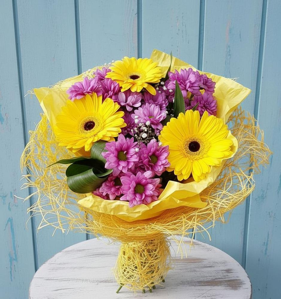 Букет цветов из: Хризантемы и Герберы в Добруни