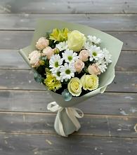 Букет цветов из:  Альстромерии, Розы и Хризантемы в Добруни