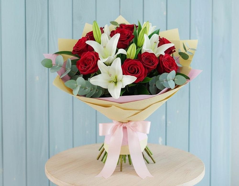 Букет цветов из: Лилии и Розы в Добруни